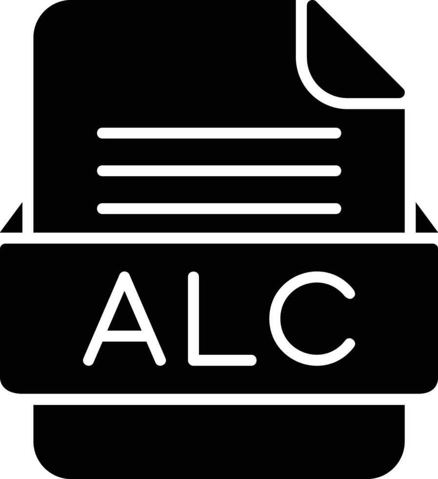 ALC File Format Line Icon vector