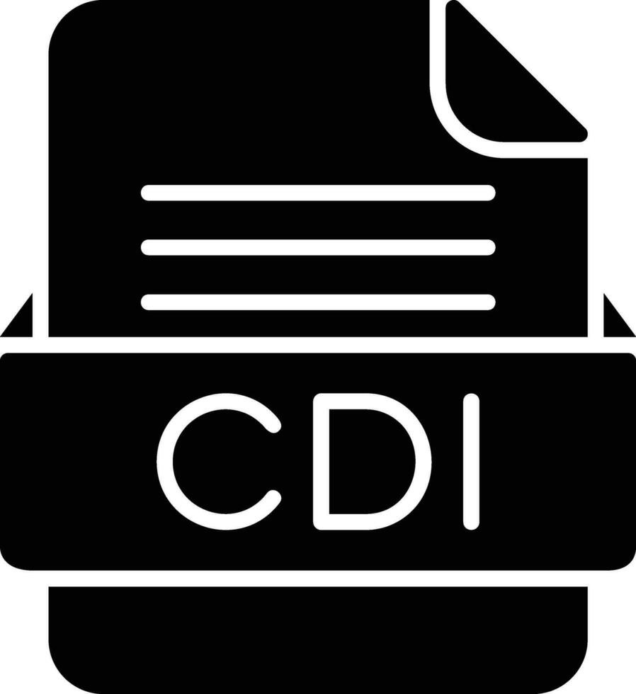 CDI File Format Line Icon vector