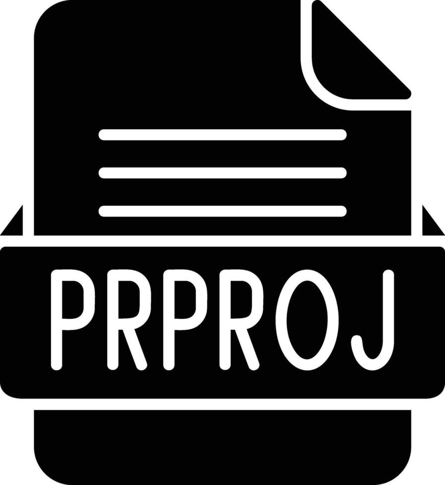PRPROJ File Format Line Icon vector