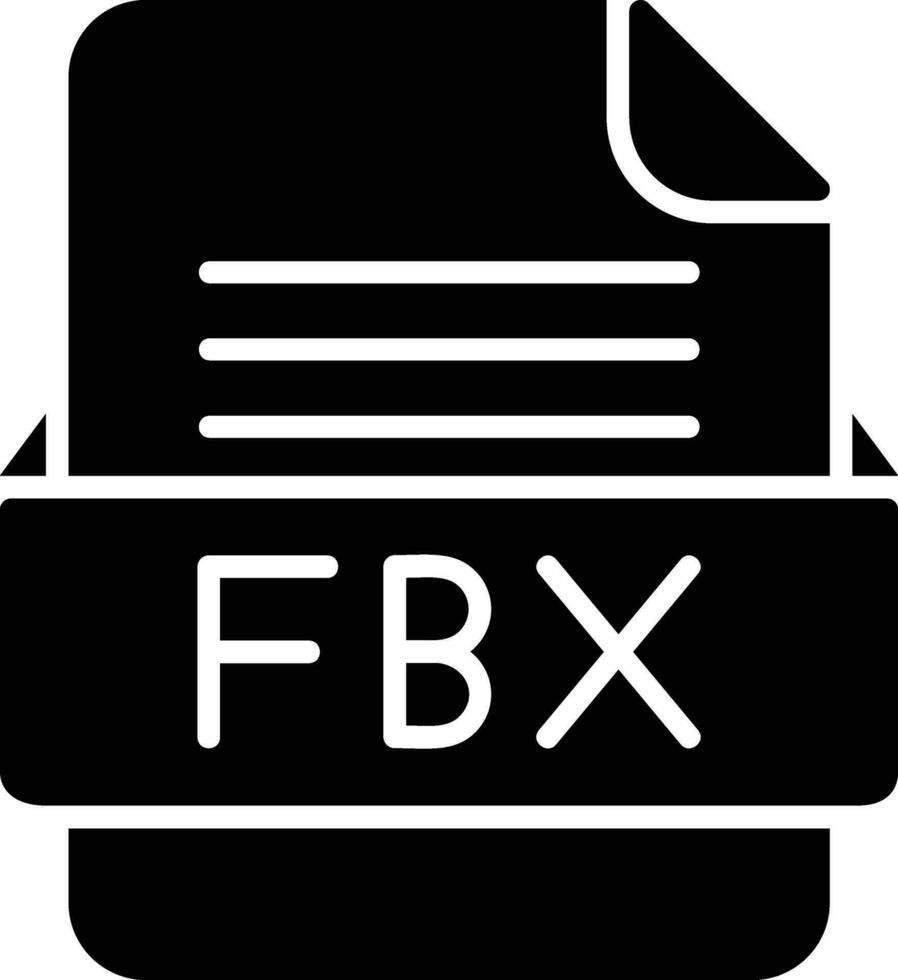 fbx archivo formato línea icono vector