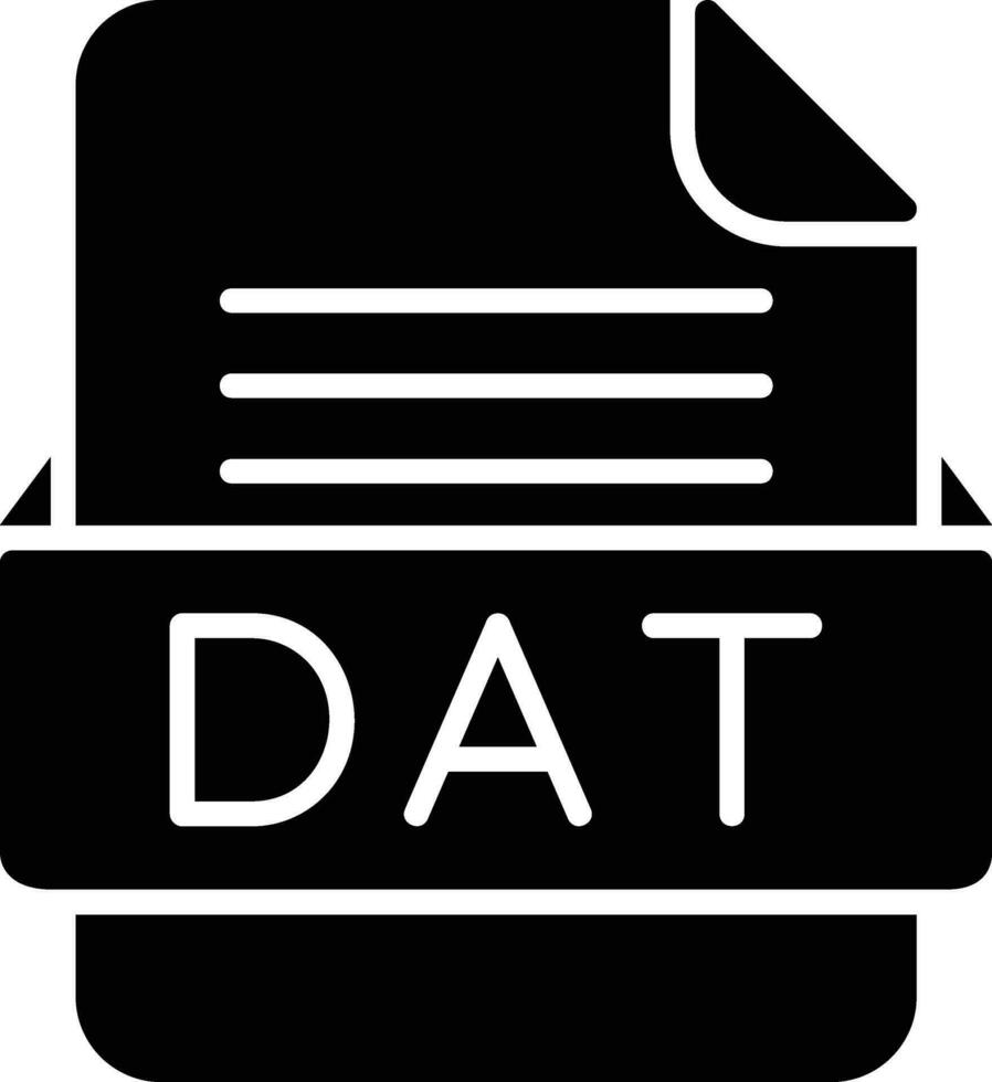 DAT File Format Line Icon vector