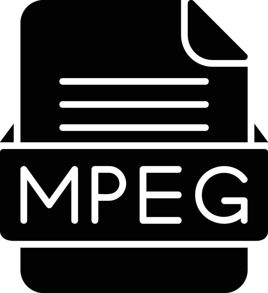 MPEG archivo formato línea icono vector