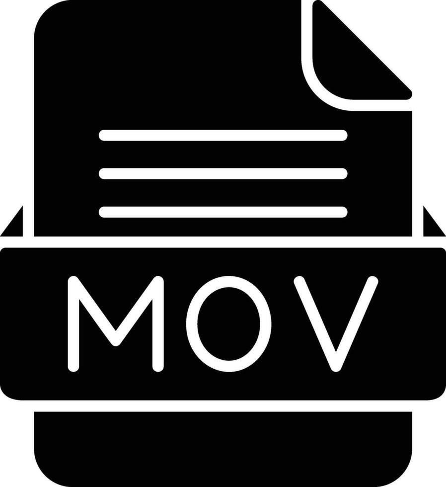 mov archivo formato línea icono vector