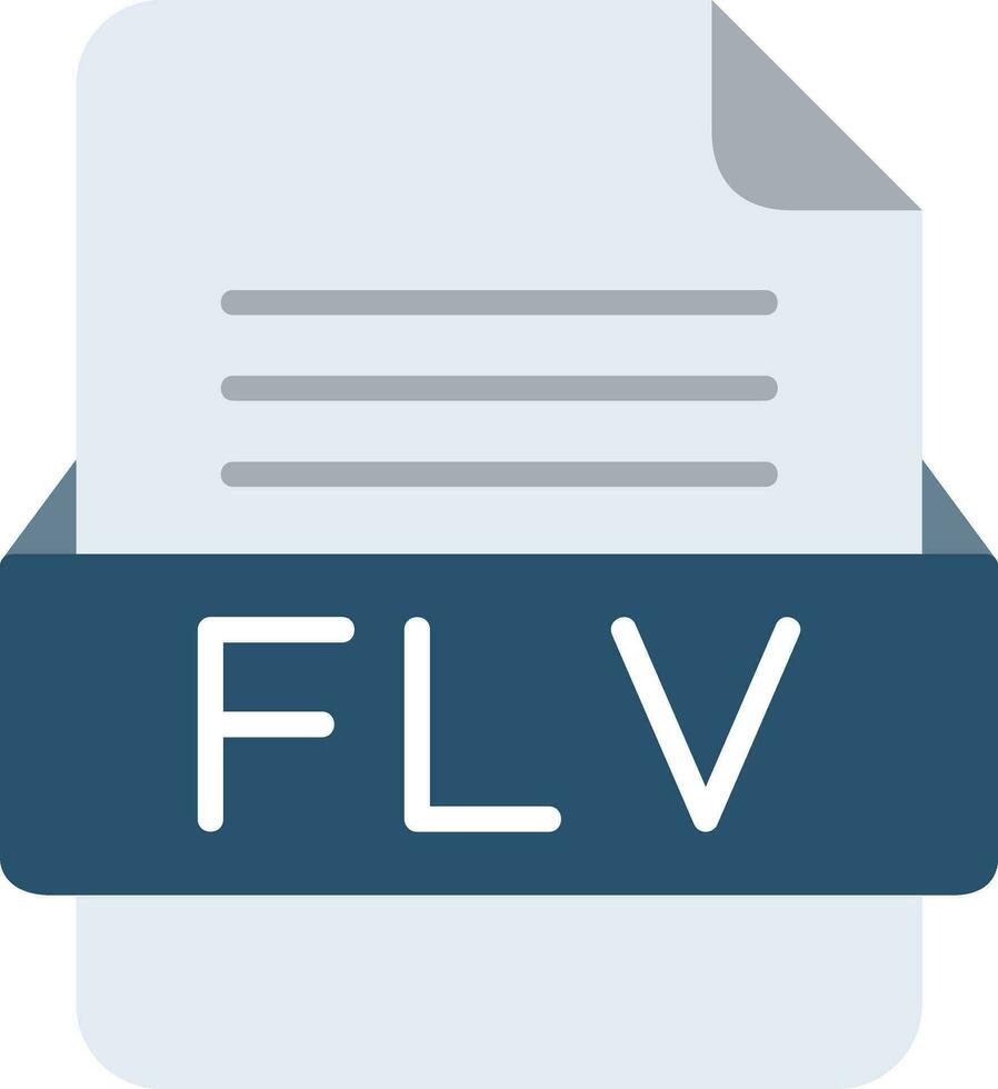 FLV File Format Line Icon vector
