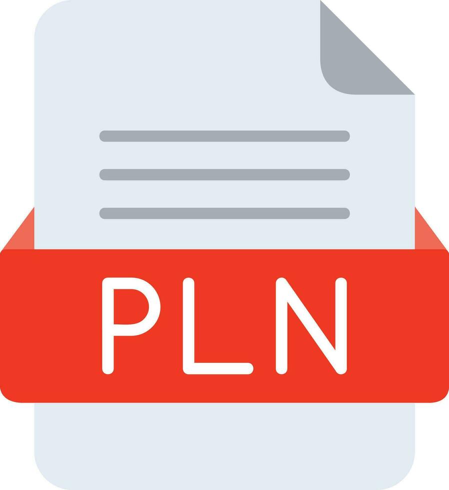 PLN File Format Line Icon vector