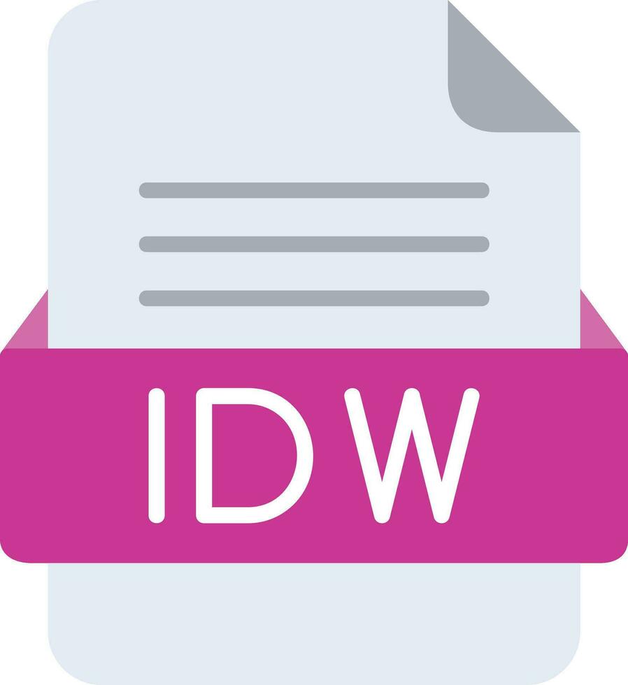 IDW File Format Line Icon vector