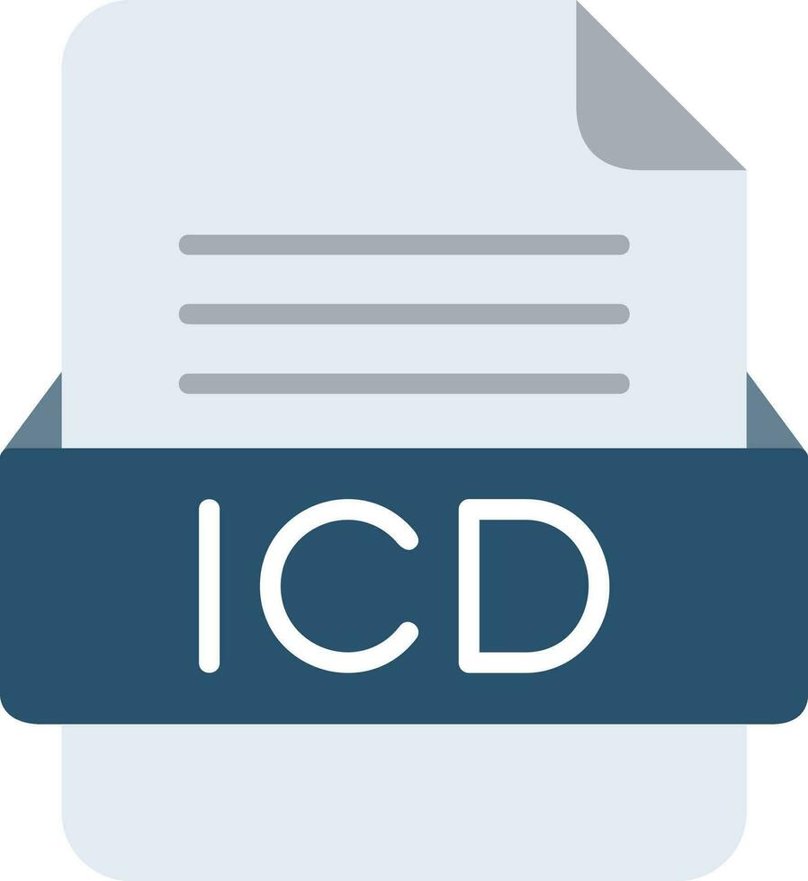 ICD File Format Line Icon vector