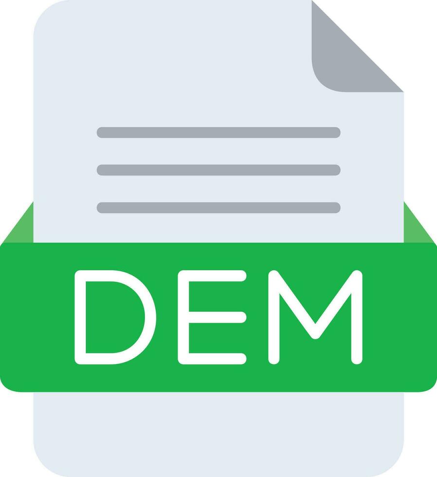 DEM File Format Line Icon vector