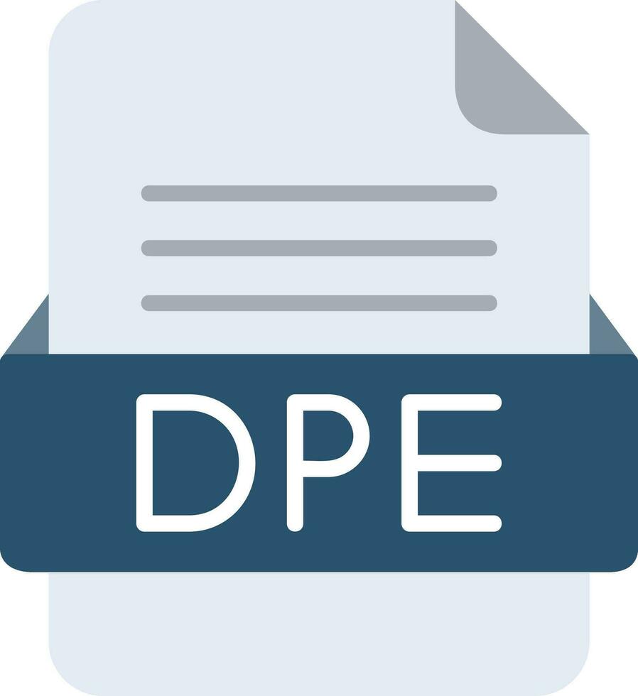 DPE File Format Line Icon vector