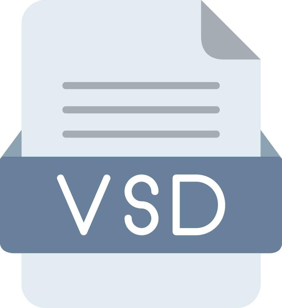 VSD File Format Line Icon vector