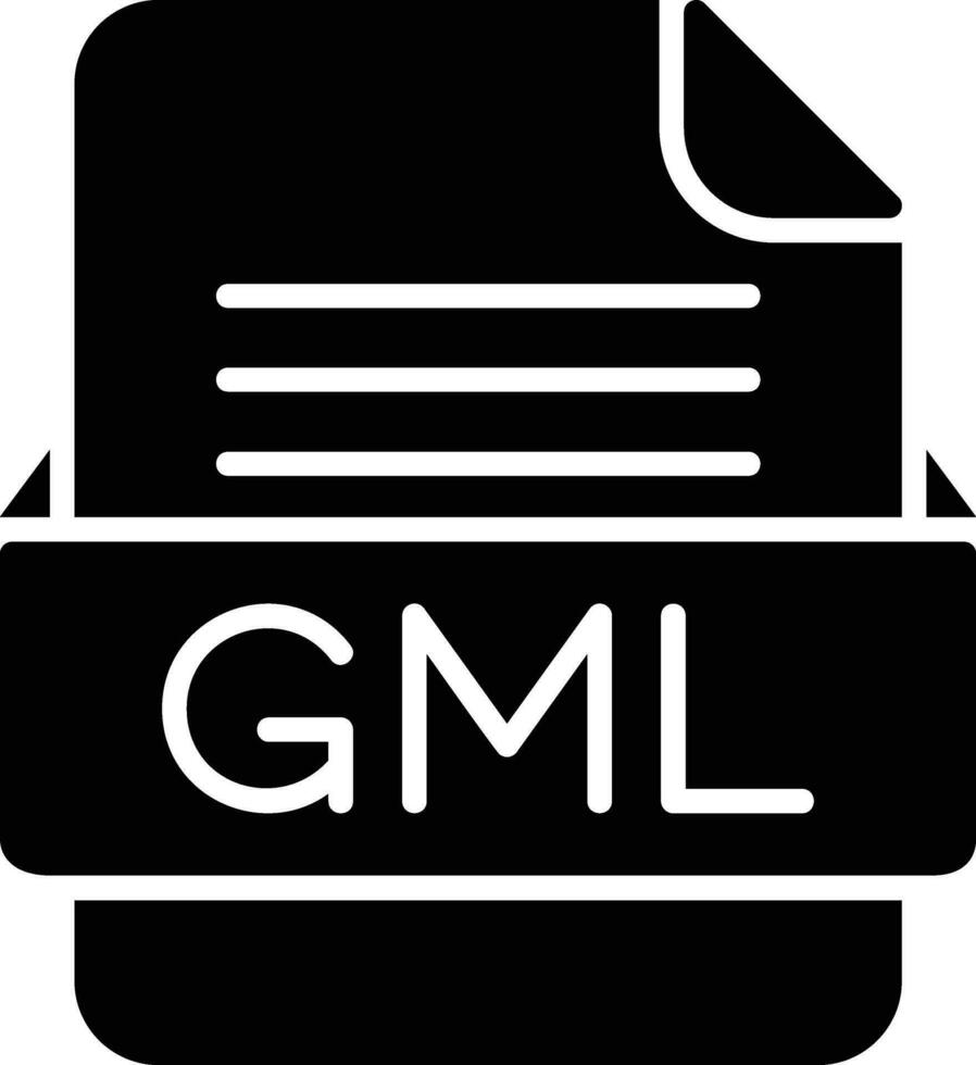 GML File Format Line Icon vector