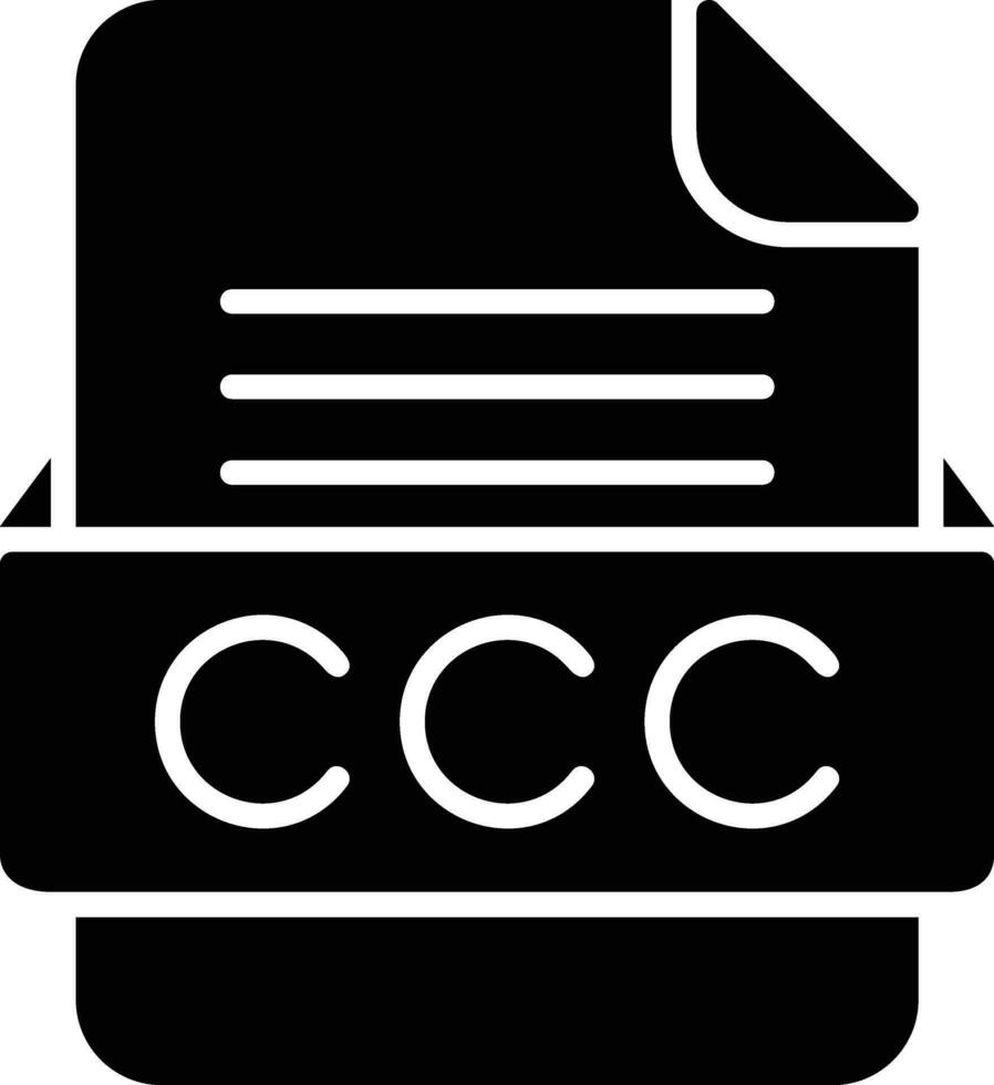 CCC File Format Line Icon vector