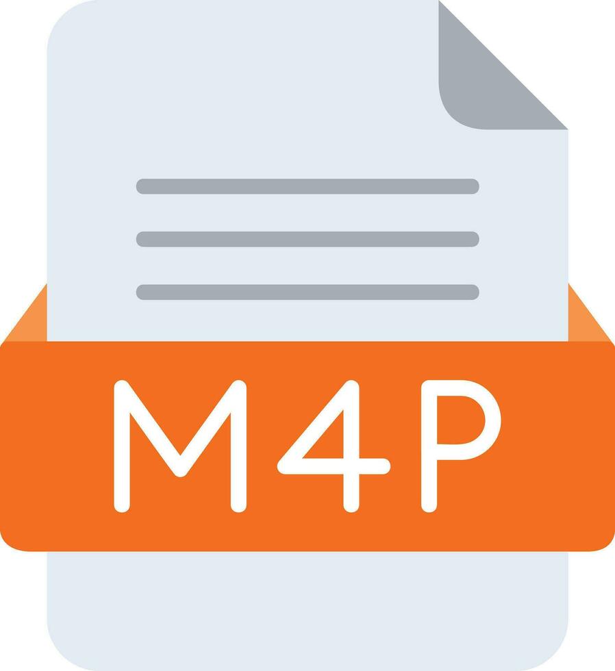 M4P File Format Line Icon vector