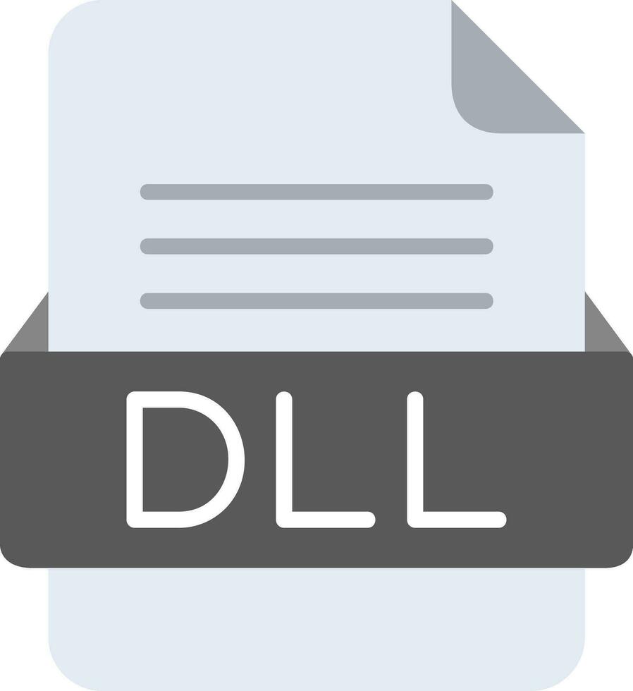 DLL File Format Line Icon vector