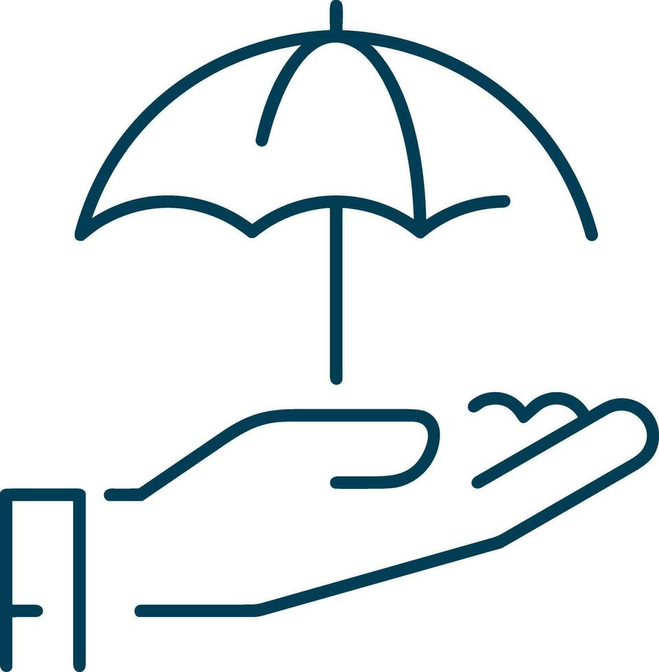 Umbrella protection icon symbol vector image. Illustration of the safety protect umbrella security design image