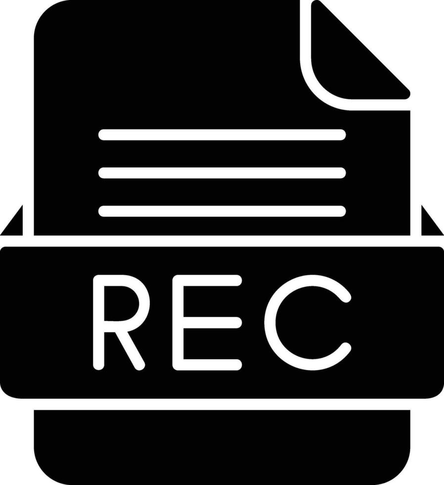 REC File Format Line Icon vector