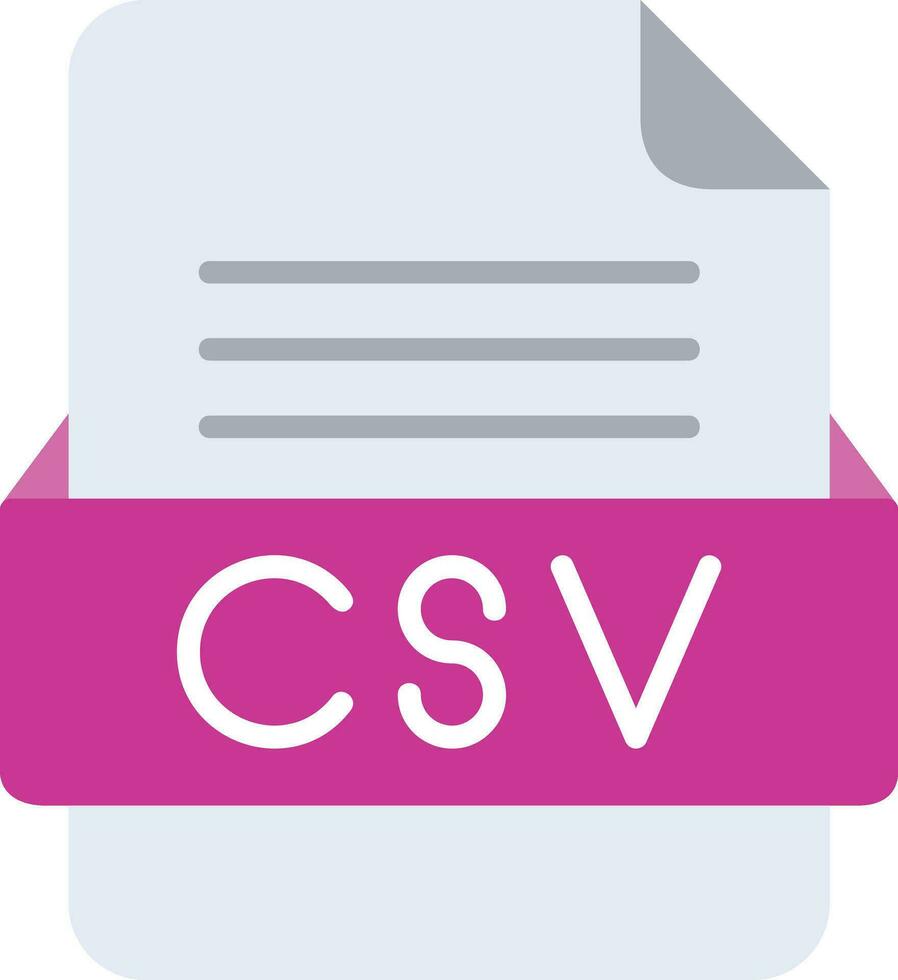 csv archivo formato línea icono vector