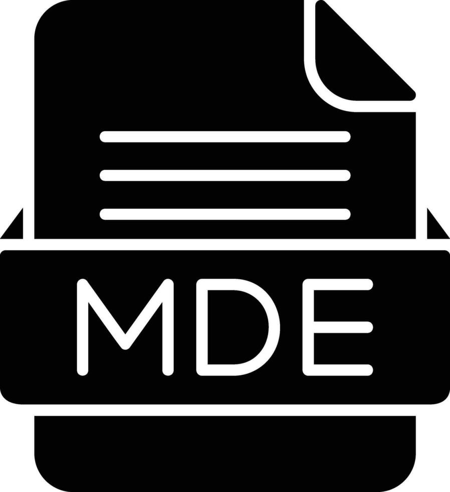 MDE File Format Line Icon vector