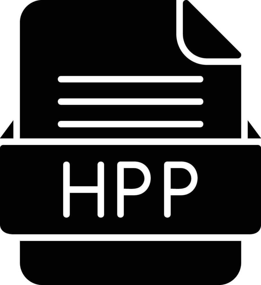 HPP File Format Line Icon vector