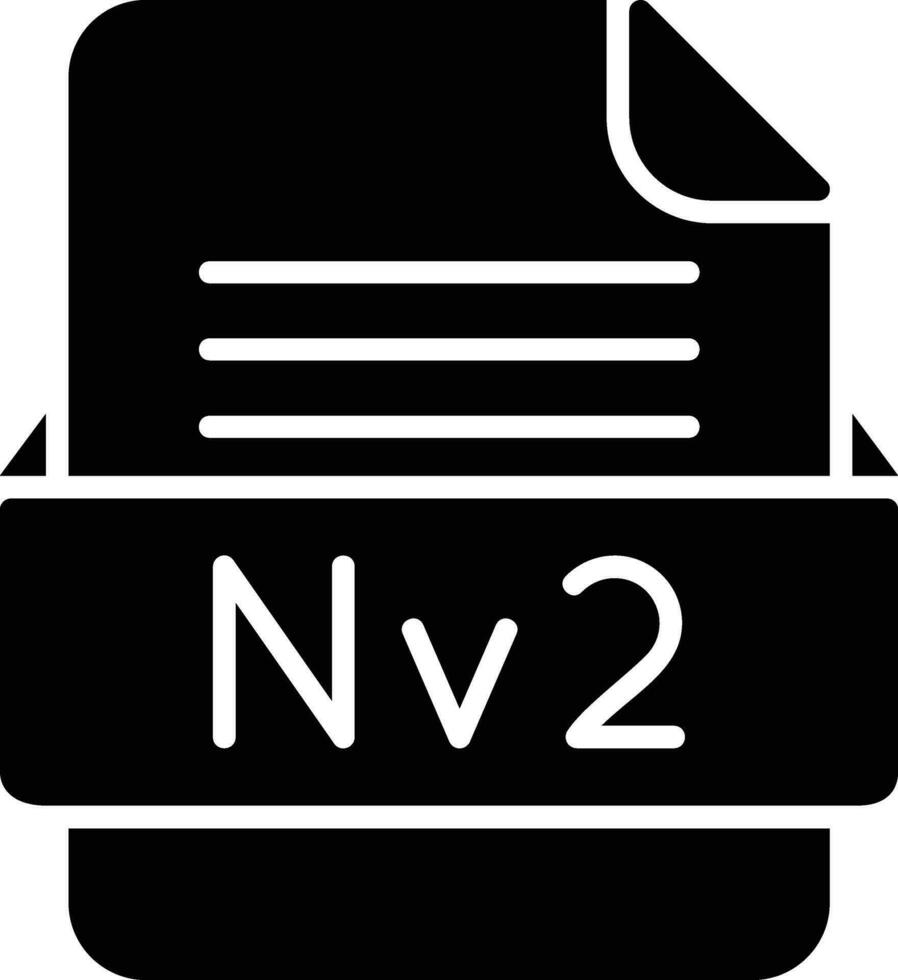 Nv2 File Format Line Icon vector