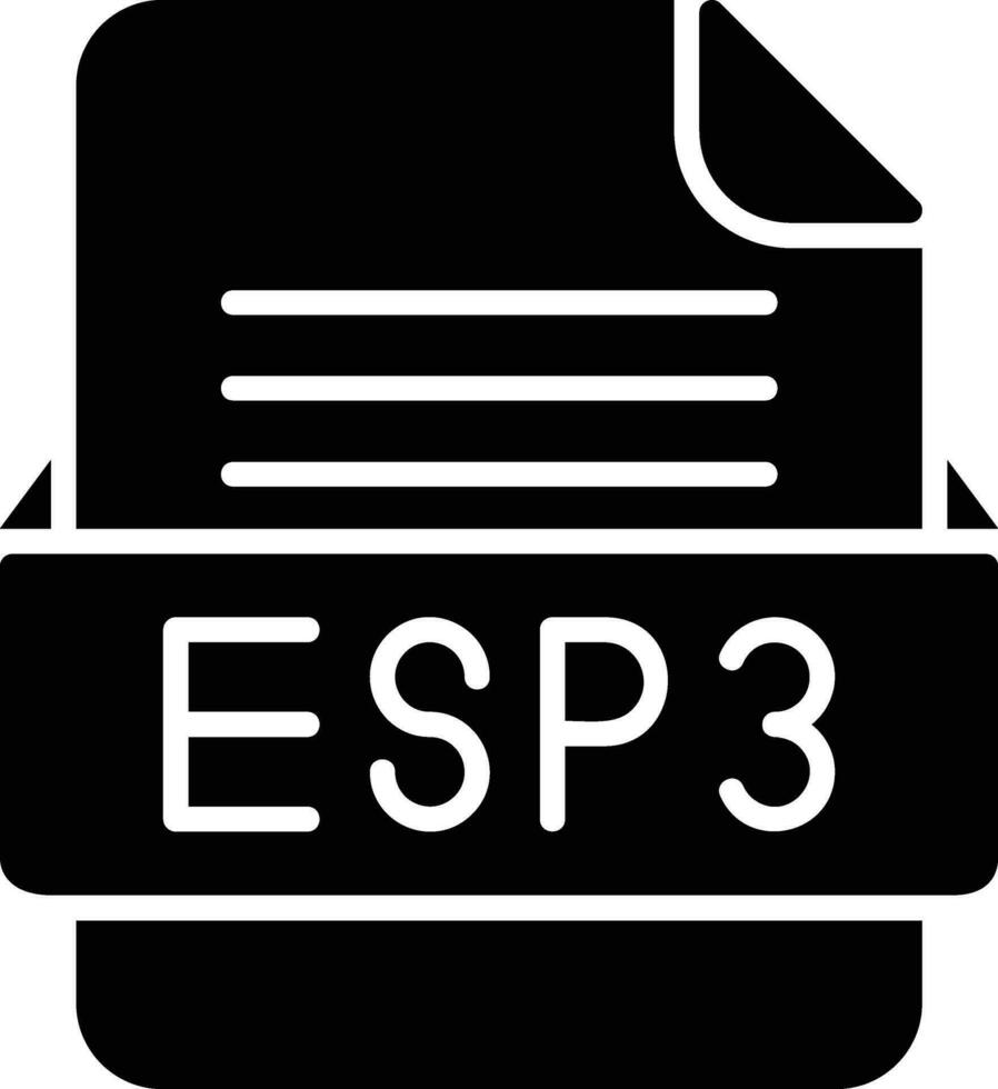 ESP3 File Format Line Icon vector