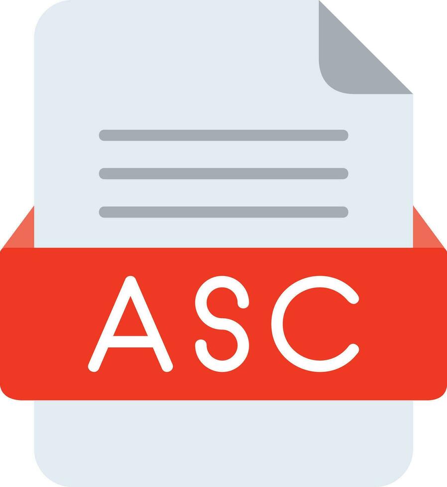 ASC File Format Line Icon vector