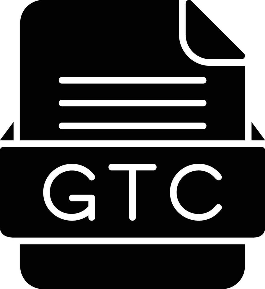 GTC File Format Line Icon vector