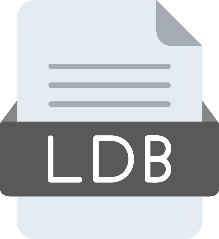 LDB File Format Line Icon vector
