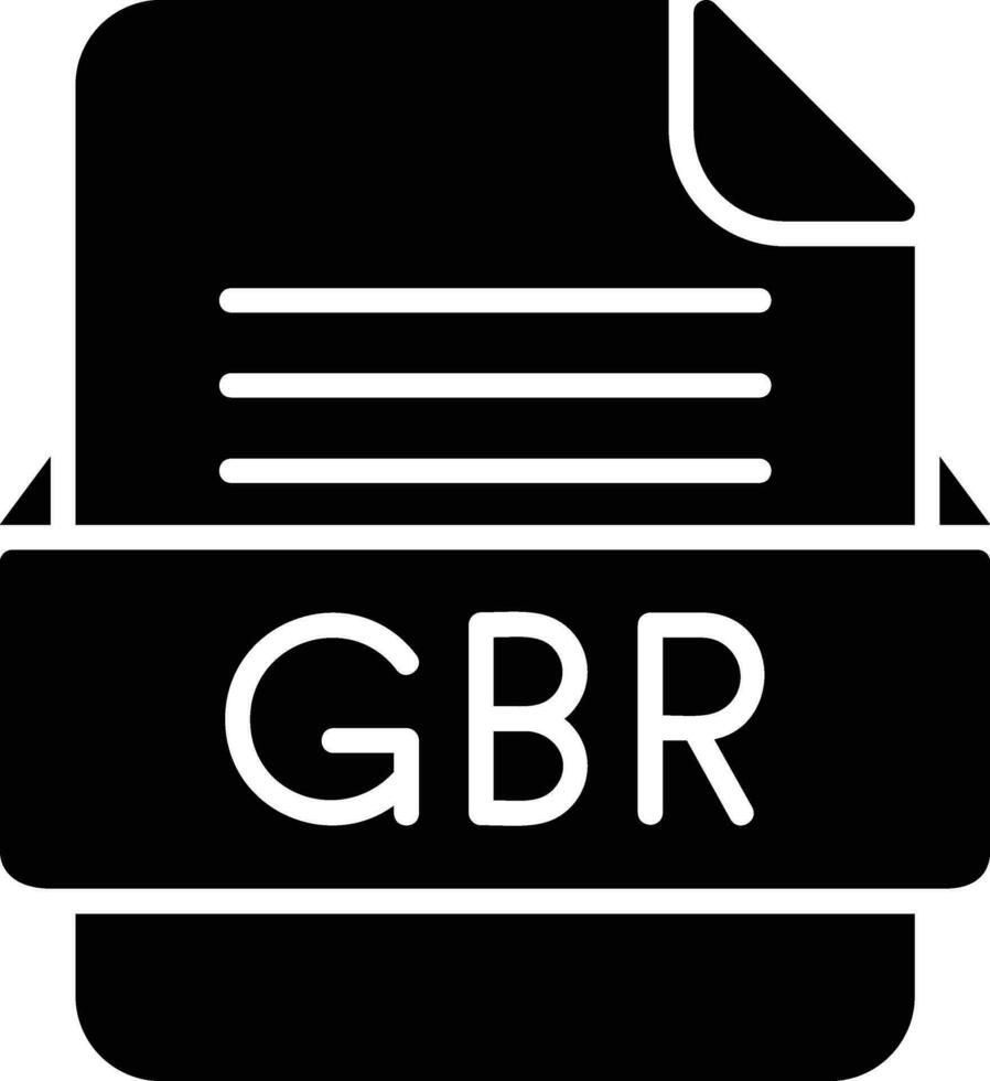 GBR File Format Line Icon vector