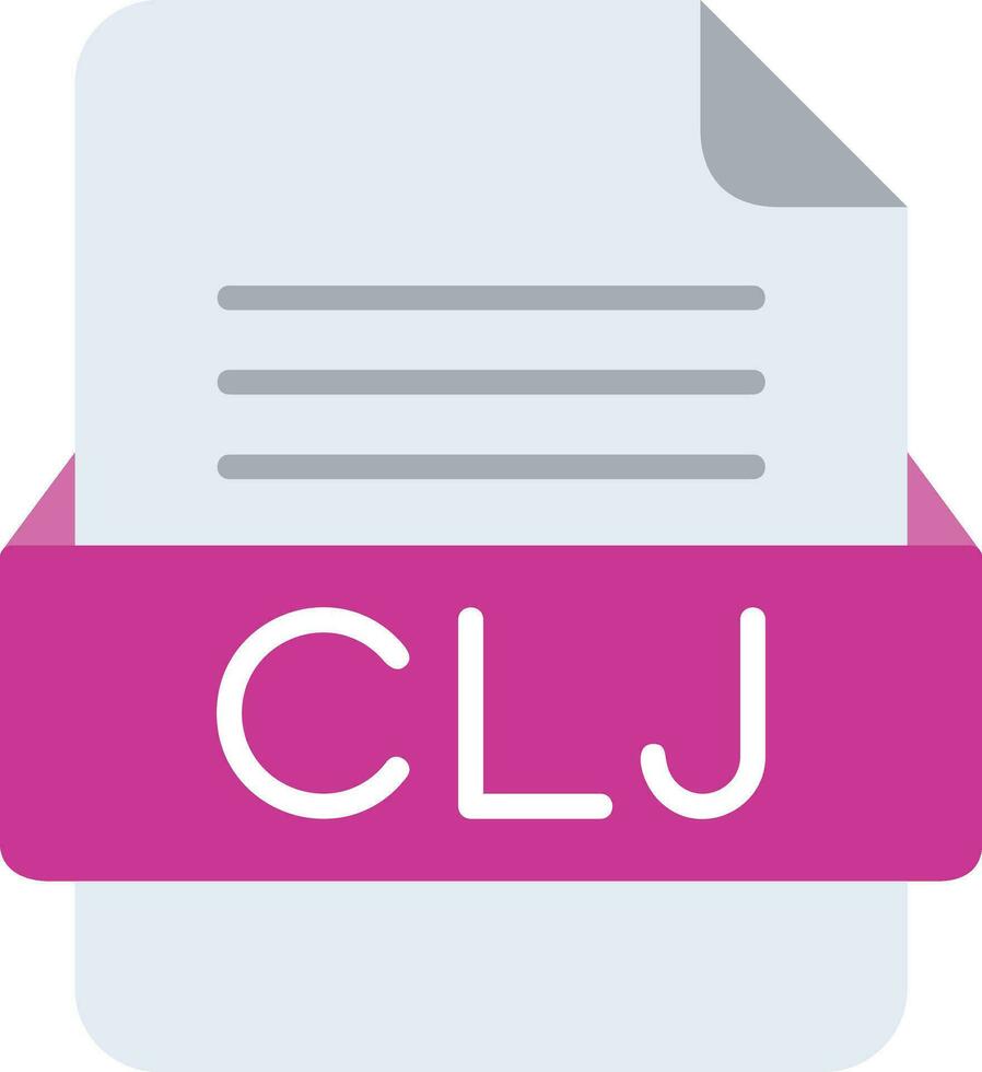 CLJ File Format Line Icon vector