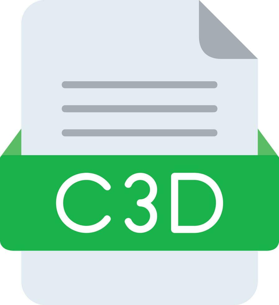 c3d archivo formato línea icono vector