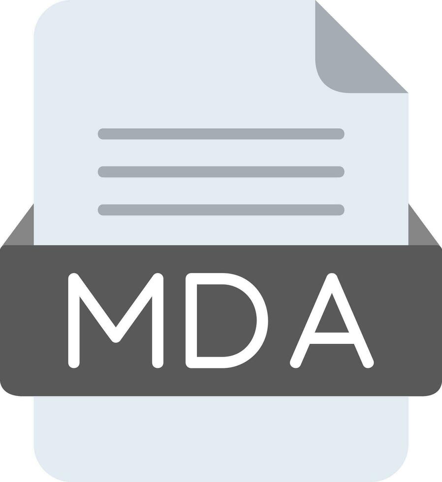 MDA File Format Line Icon vector