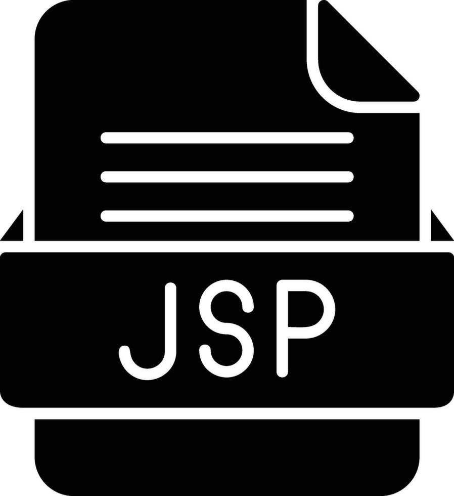 jsp archivo formato línea icono vector