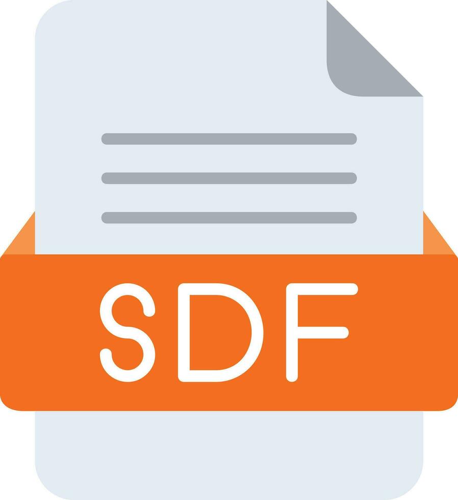 SDF File Format Line Icon vector