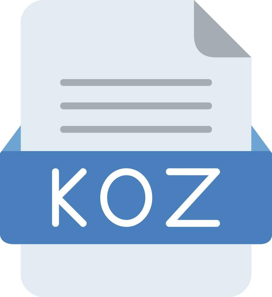 KOZ File Format Line Icon vector