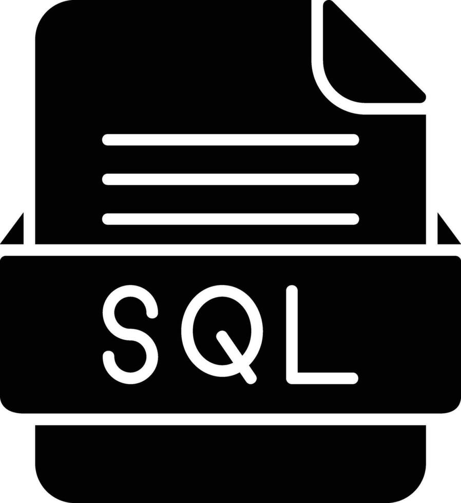 sql archivo formato línea icono vector