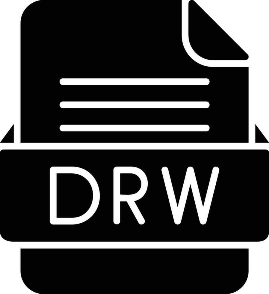 DRW File Format Line Icon vector