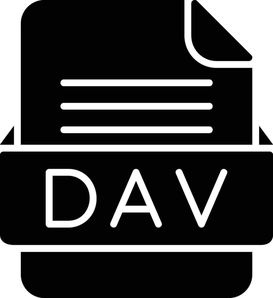 DAV File Format Line Icon vector