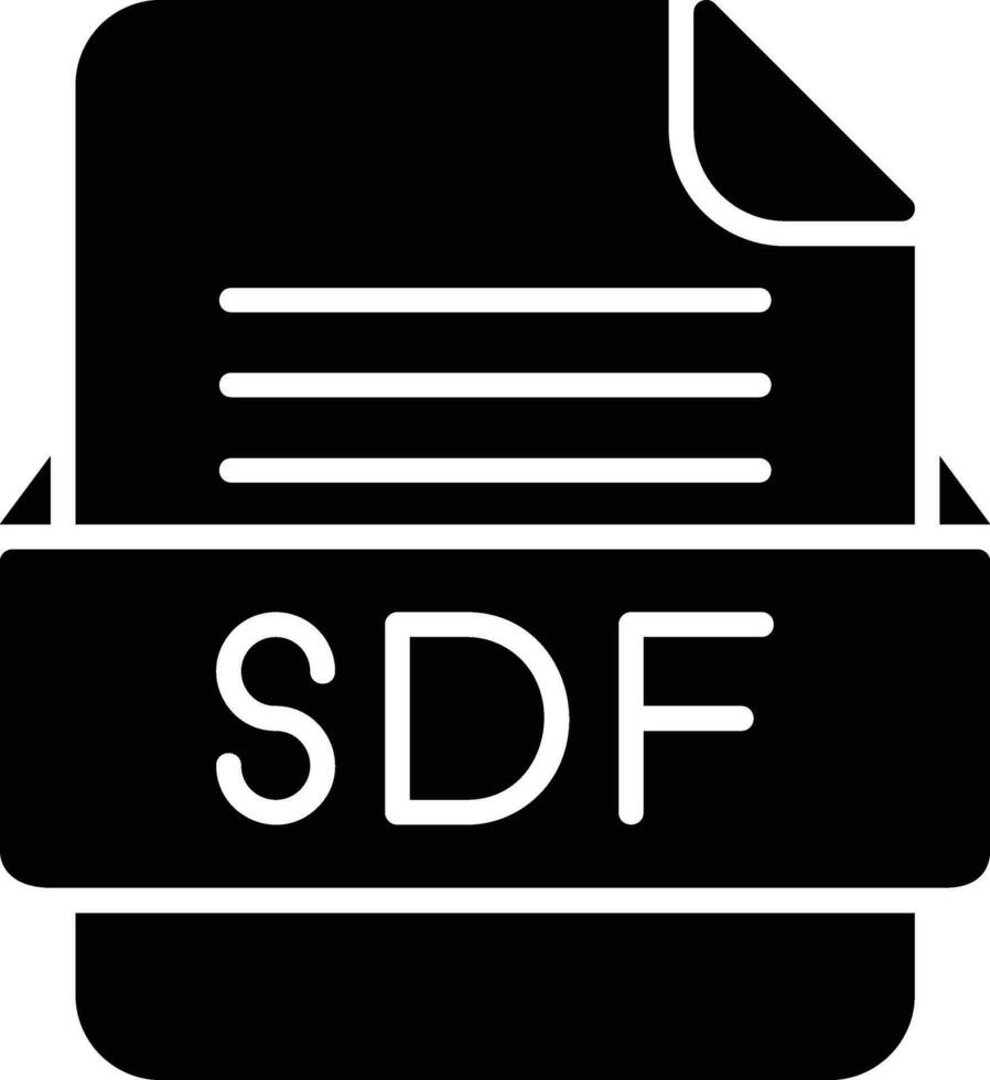 SDF File Format Line Icon vector