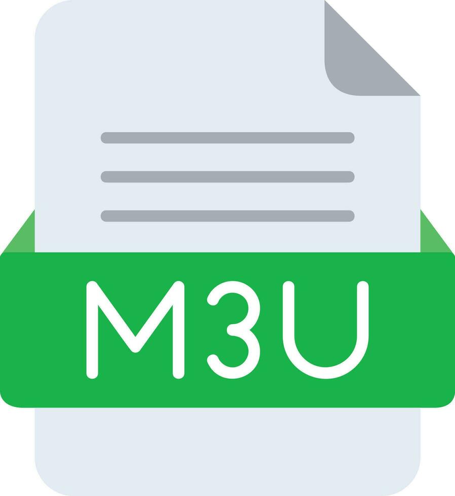 M3U File Format Line Icon vector