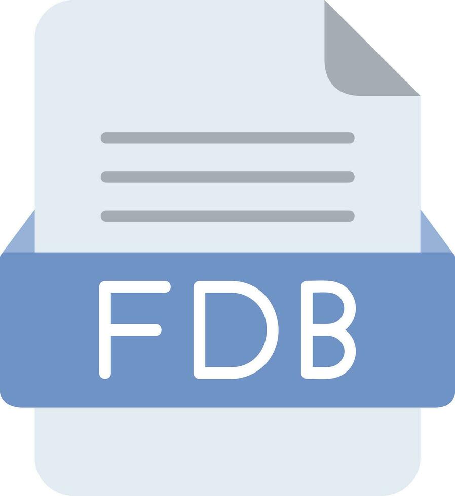 FDB File Format Line Icon vector