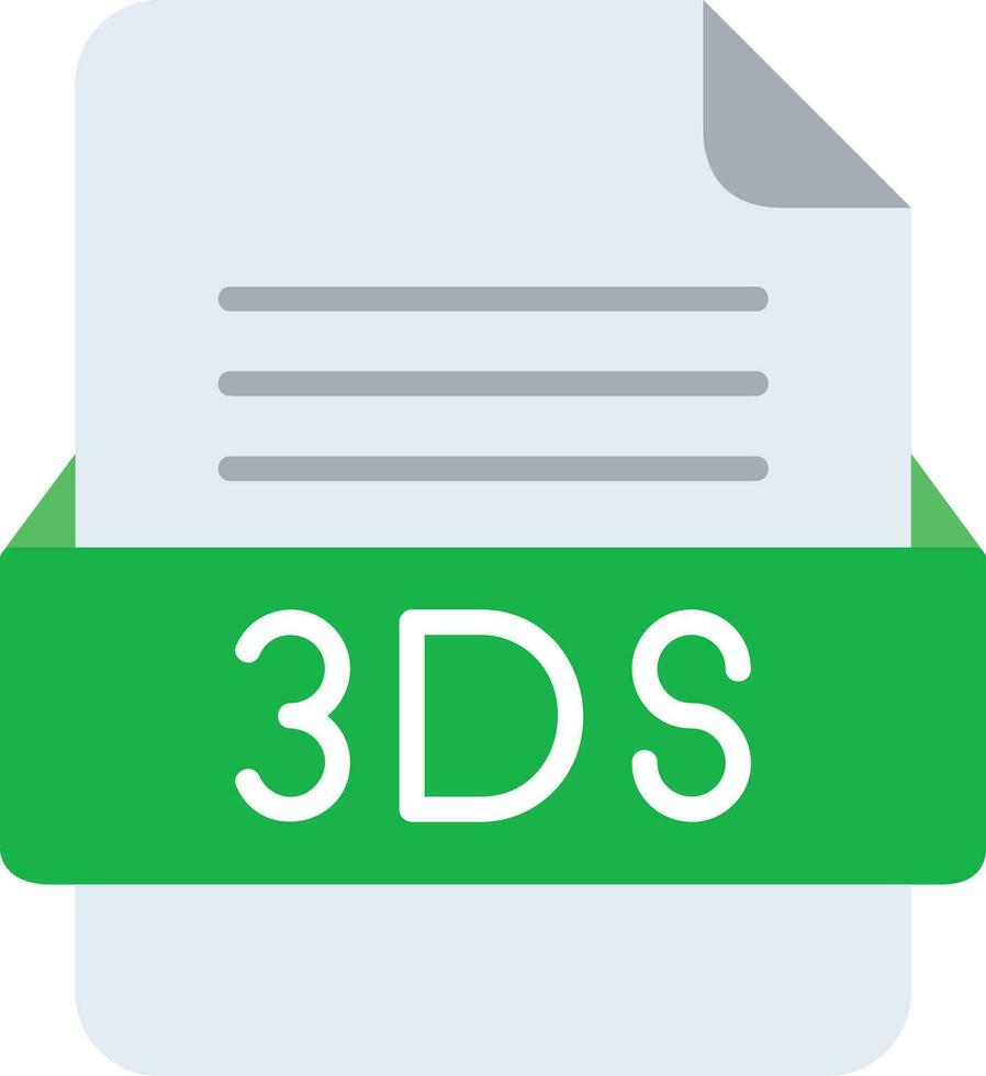 3DS File Format Line Icon vector