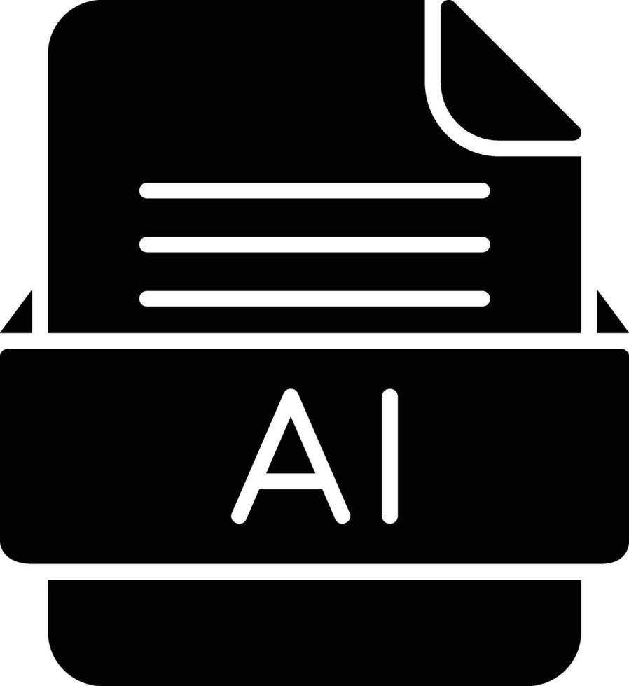 AI File Format Line Icon vector