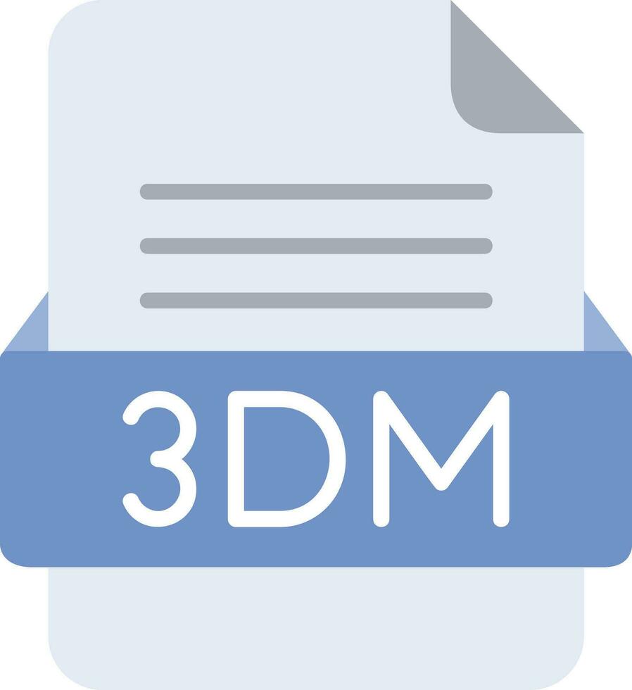 3DM File Format Line Icon vector