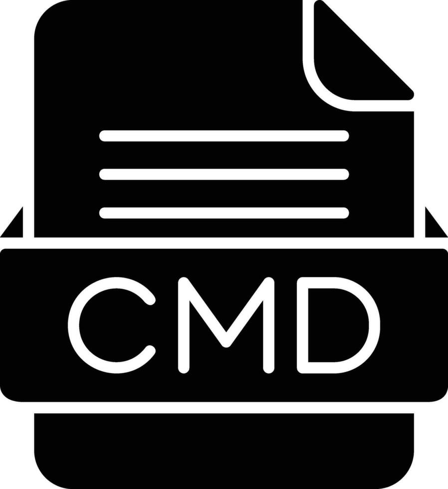 cmd archivo formato línea icono vector