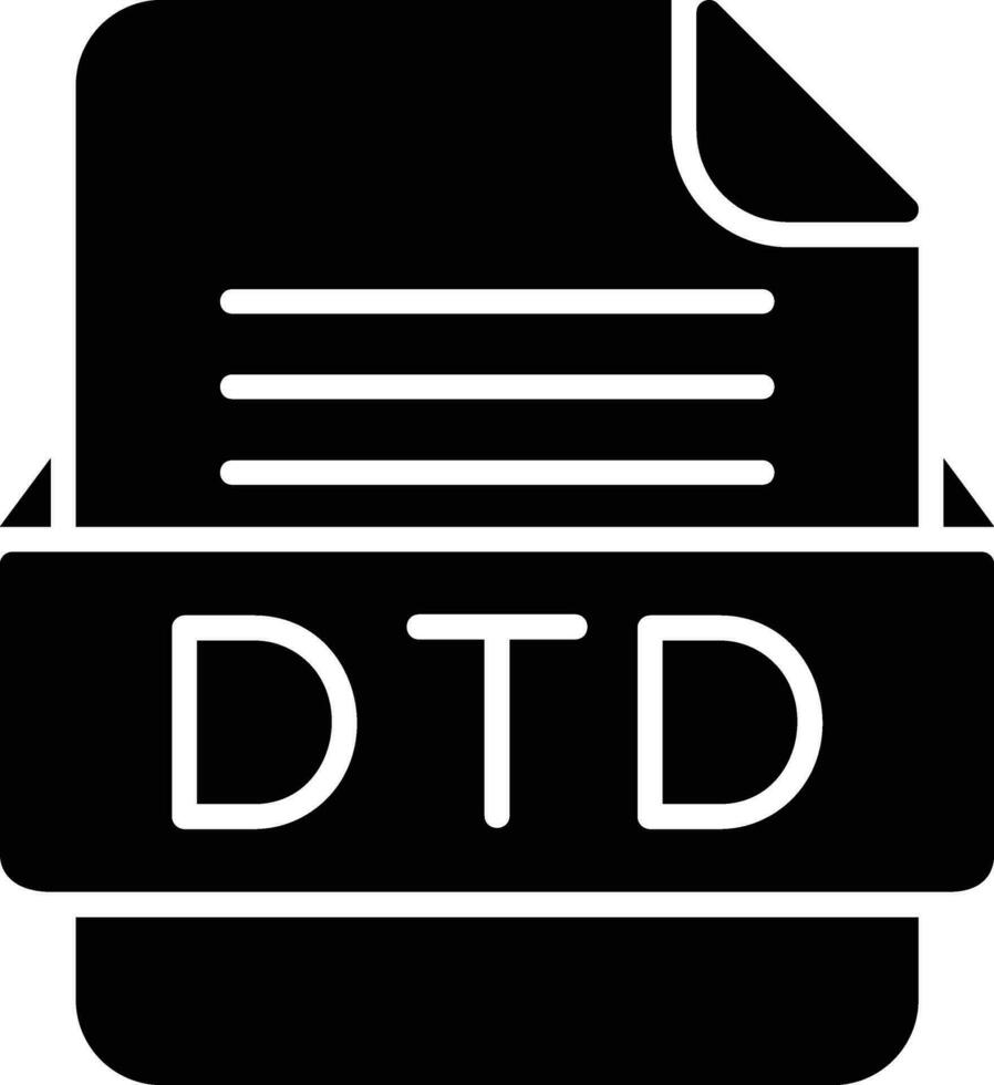 dtd archivo formato línea icono vector