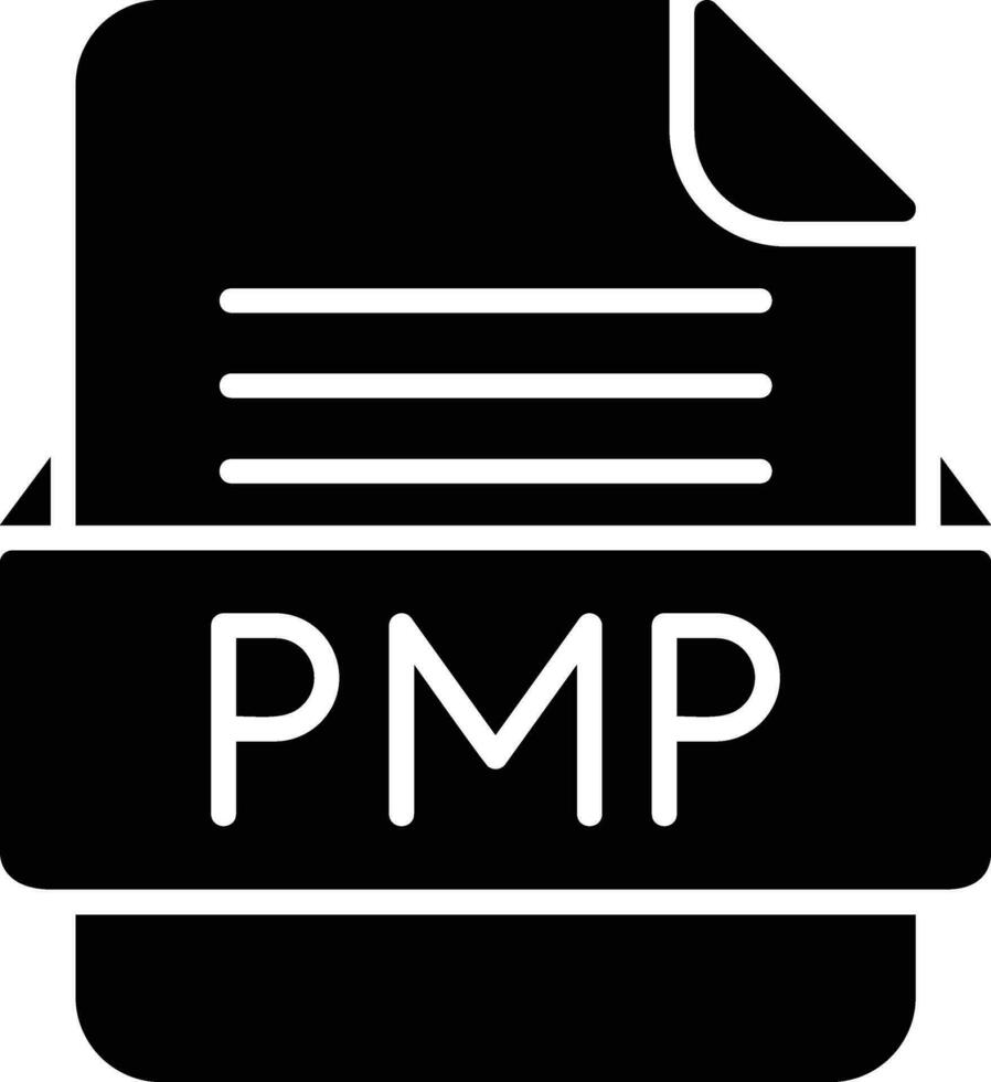 PMP File Format Line Icon vector