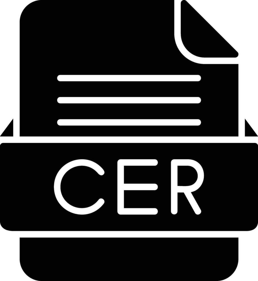 CER File Format Line Icon vector