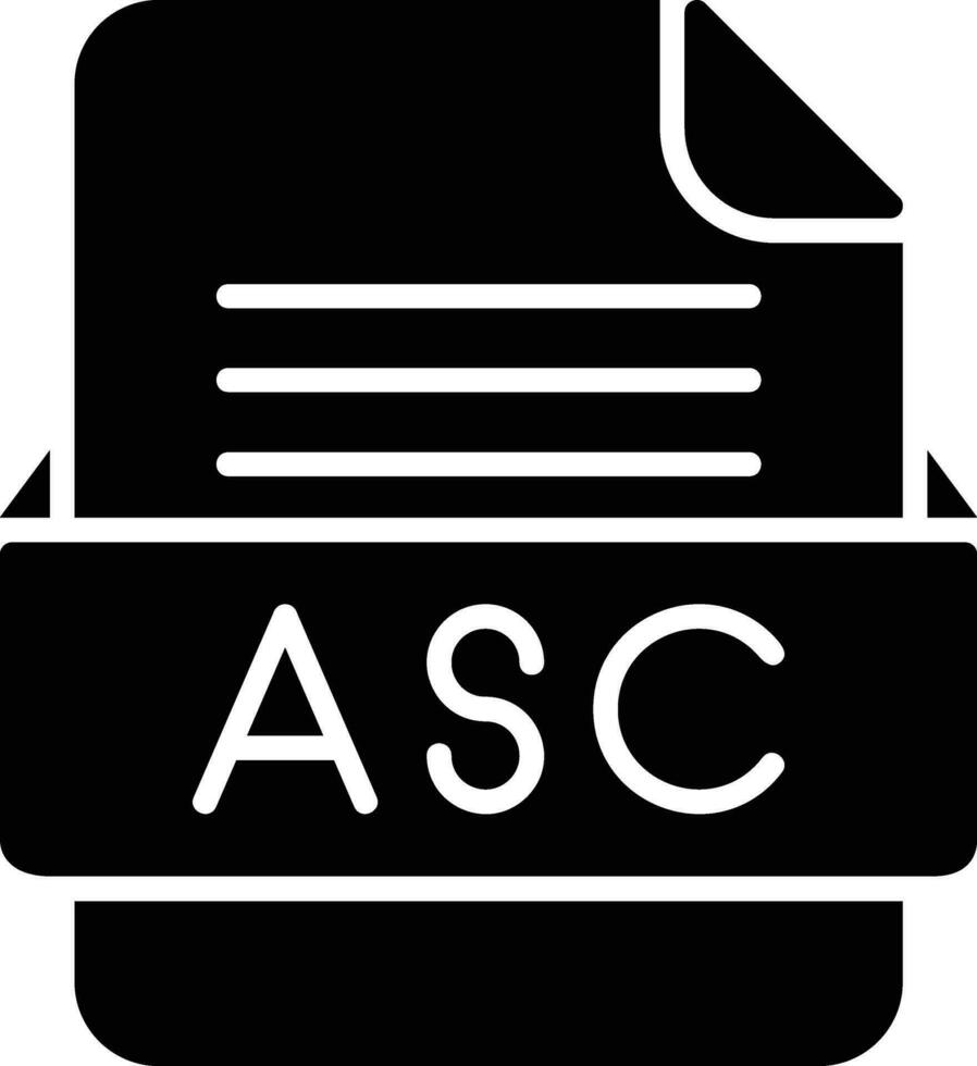 ASC File Format Line Icon vector