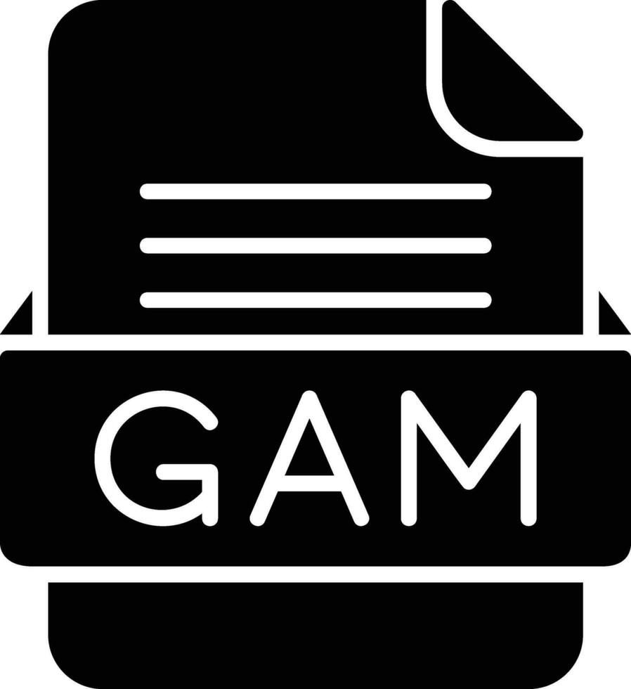 GAM File Format Line Icon vector